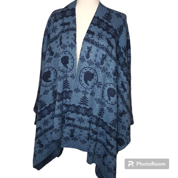 #072. NWT Blue Disney Frozen 2 Movie Tonal Cardigan Sweater-Box Lunch - Picture 1 of 6